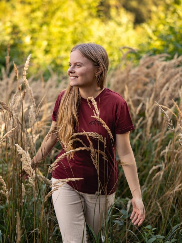 Dámské tričko Pohoří - vínové