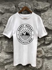 Zachraňte pánské tričko Happy Nature logo - bílé