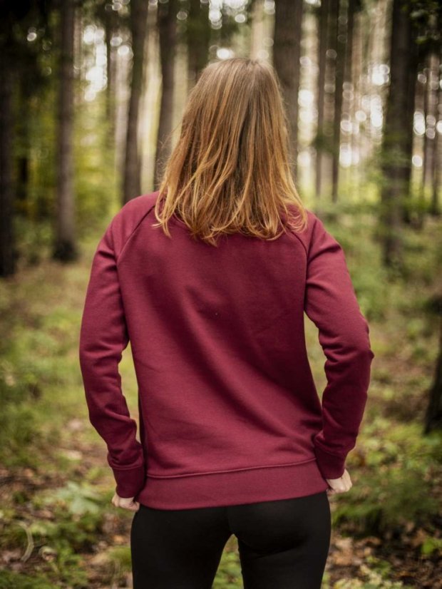 Zachraňte dámský crewneck Just hanging - vínový