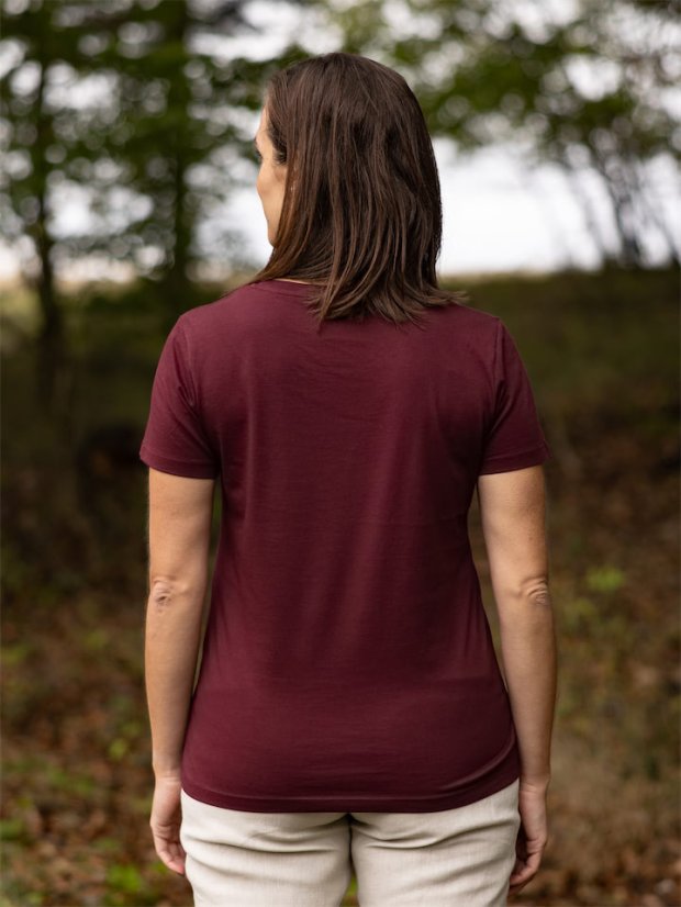 Dámské tričko Bez potisku - vínové
