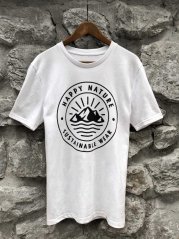 Pánské tričko Happy Nature logo - bílé