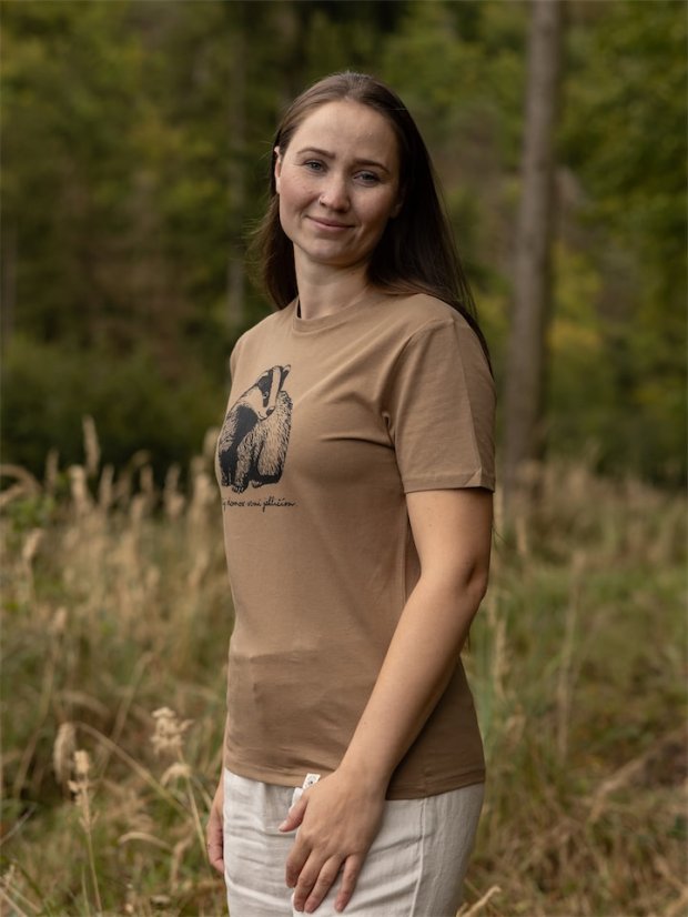 Dámské tričko Jezevec - hnědé