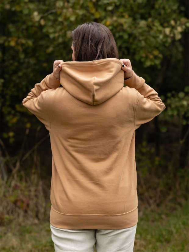 Dámská mikina Bez potisku - béžově hnědá
