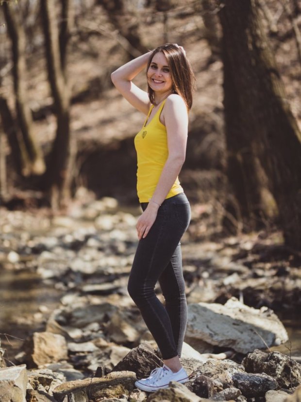 Dámské tílko Lísteček - žluté