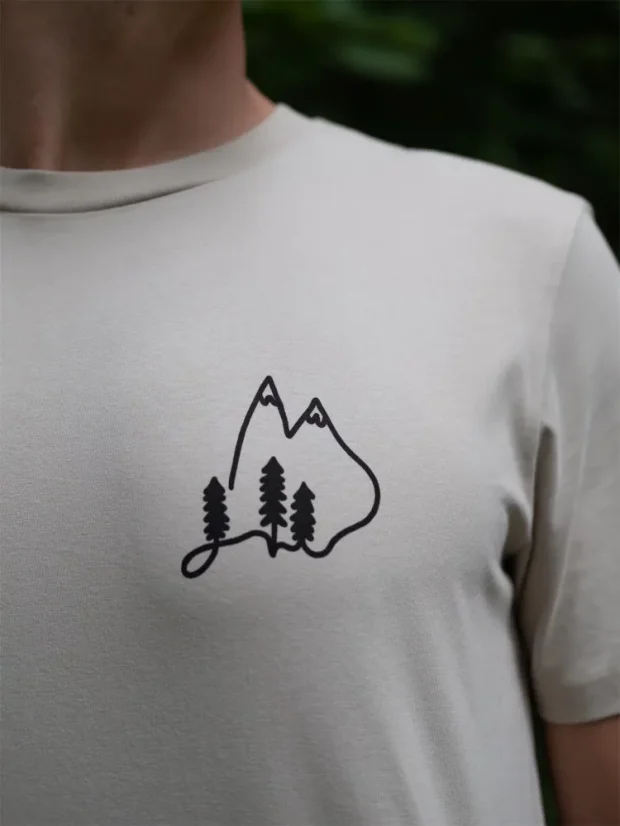 Pánské tričko Vrcholky - béžové