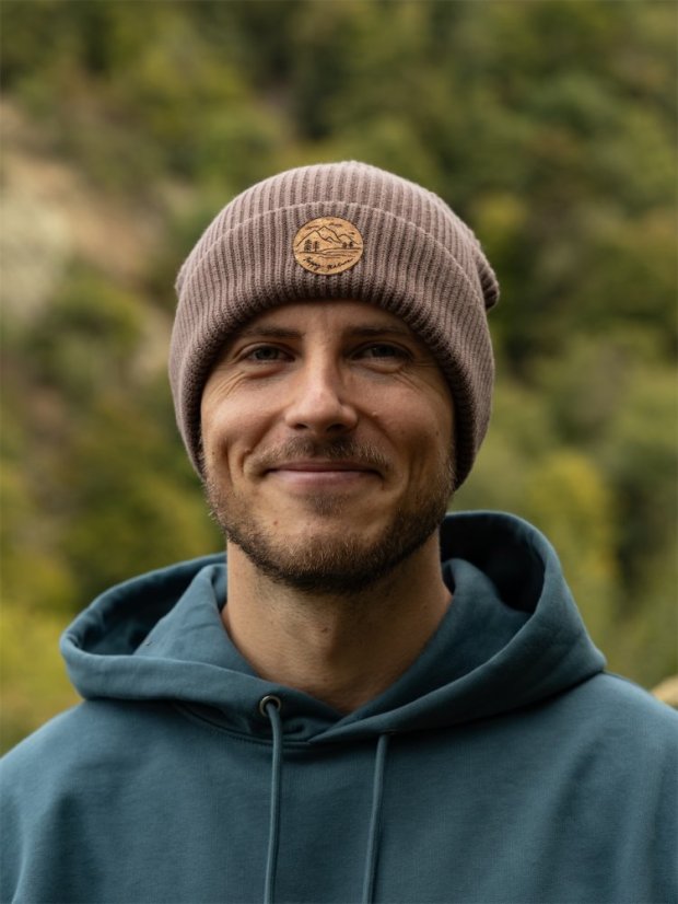 Čepice žebrovaná Krajinka - hnědá