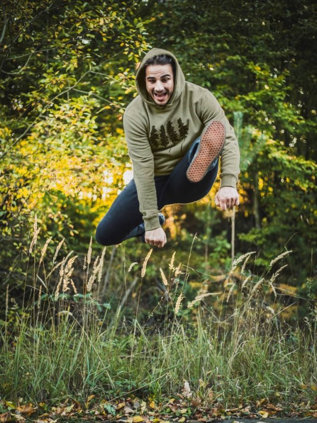 Zachraňte pánská mikina Borovice - zelená
