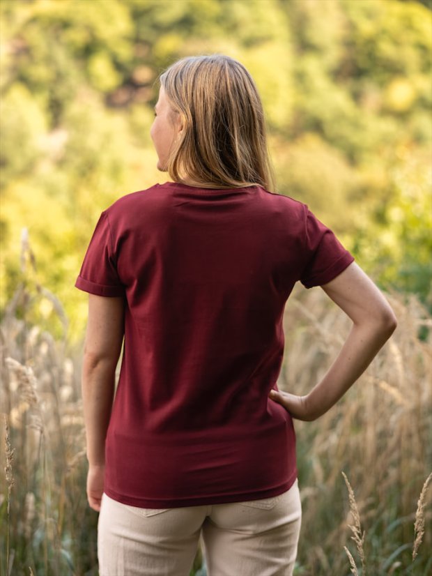 Dámské tričko Pohoří - vínové