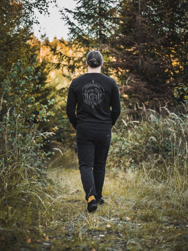 Zachraňte pánské tričko s dlouhým Dobrodruh - černé