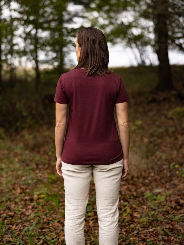 Dámské tričko Bez potisku - vínové