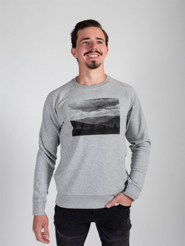 Zachraňte pánská mikina bez kapuce Krajina - šedá