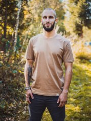 Pánské tričko Bez potisku - hnědé