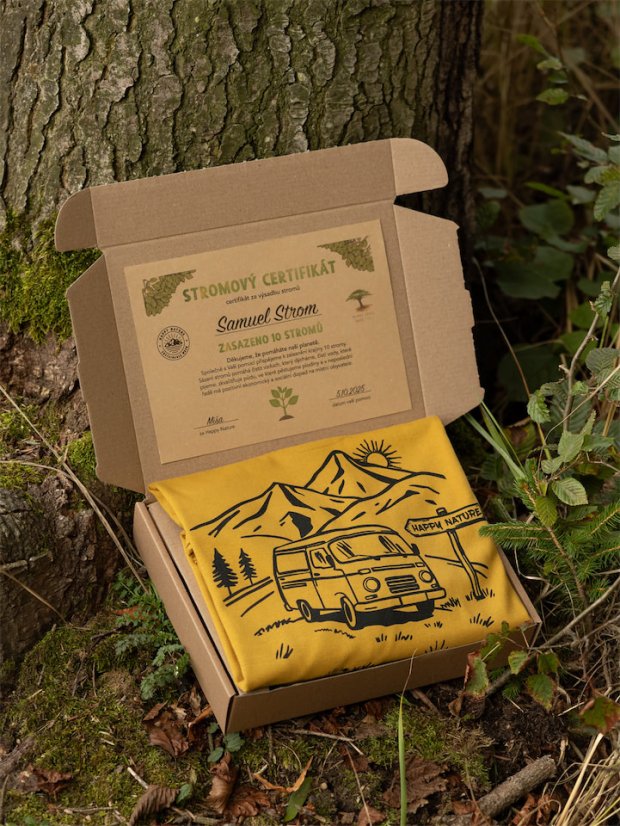 Pánské tričko Vanlife - hořčicové