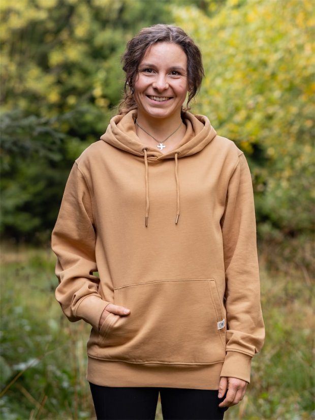 Dámská mikina V horách - béžově hnědá