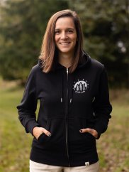 Dámská rozepínací mikina V srdci - černá