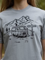 Dámské tričko Vanlife - šedomodré