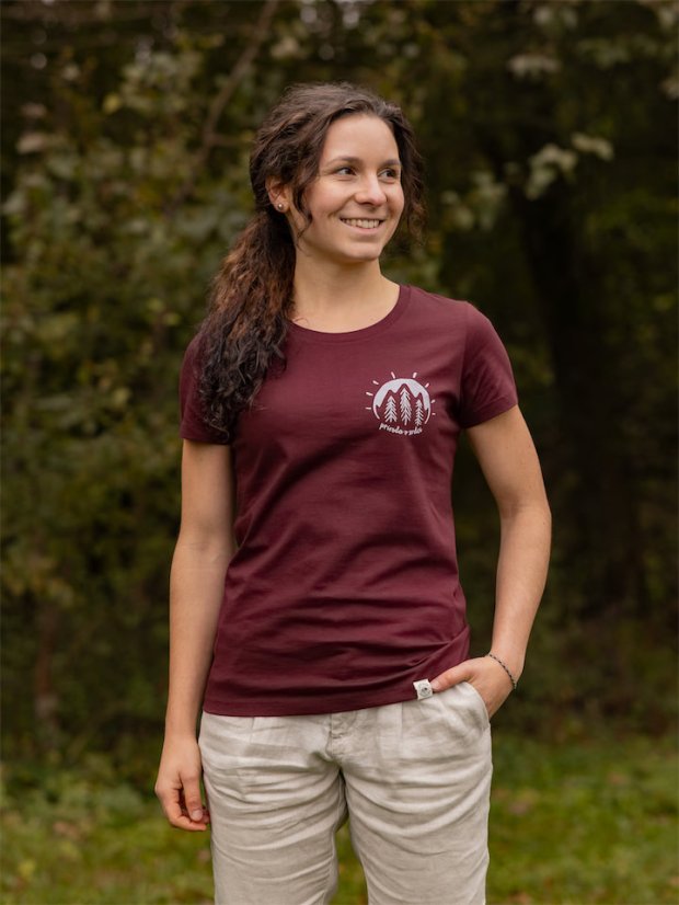 Dámské tričko V srdci - vínové