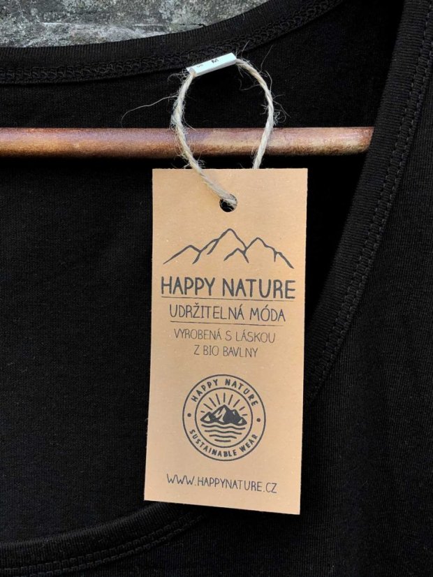 Zachraňte pánské tílko Happy Nature logo - černé