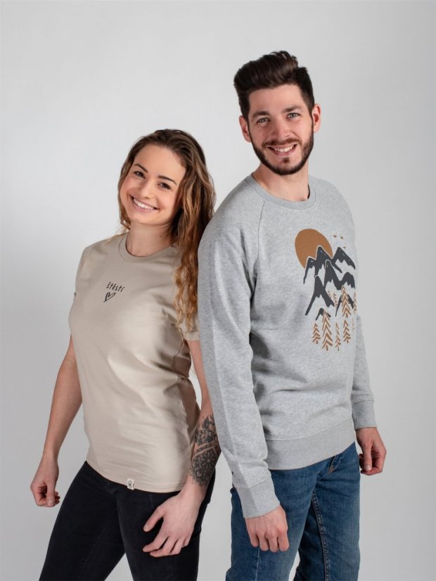 Pánská mikina bez kapuce Úsvit - šedá