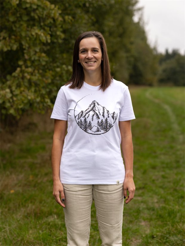 Dámské tričko V horách - bílé