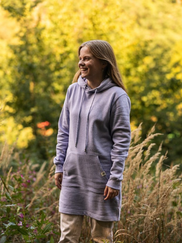 Dámské mikinošaty Bez potisku - levandulové