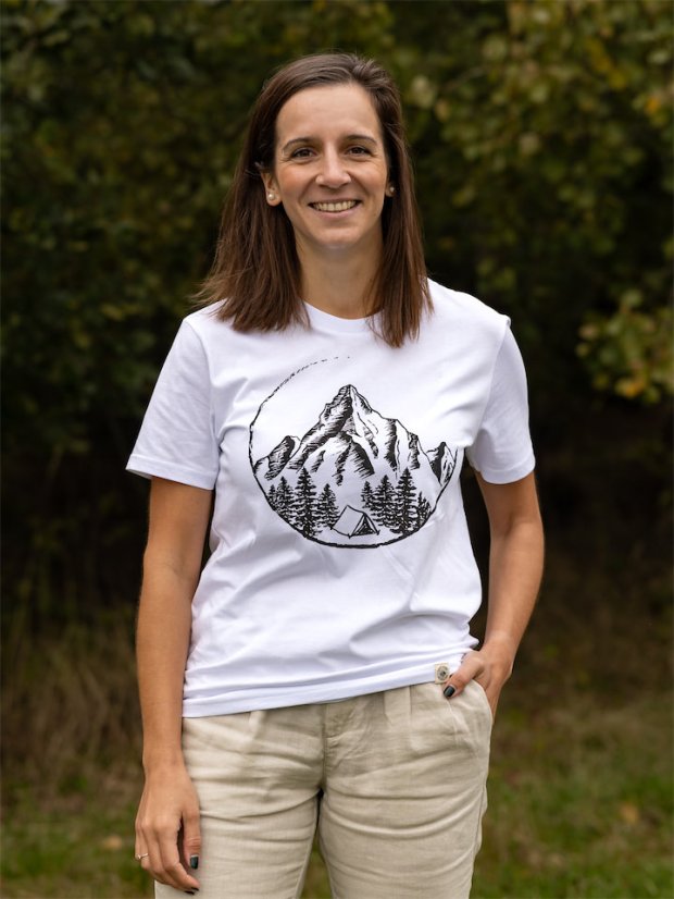 Dámské tričko V horách - bílé