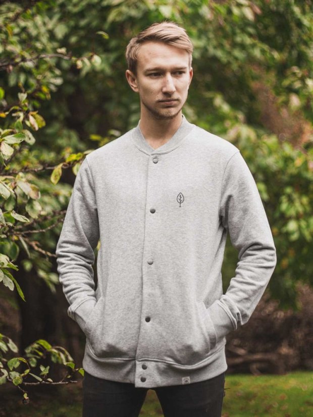 Zachraňte pánský rozepínací crewneck Stromek - šedý