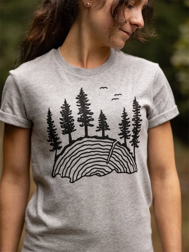 Dámské tričko Les - šedé