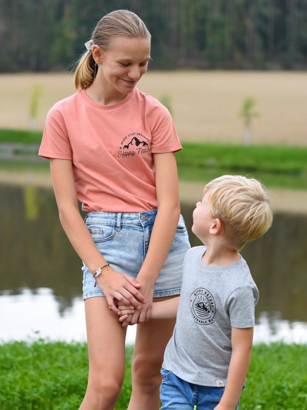 Dětské tričko HN Logo malé - šedé