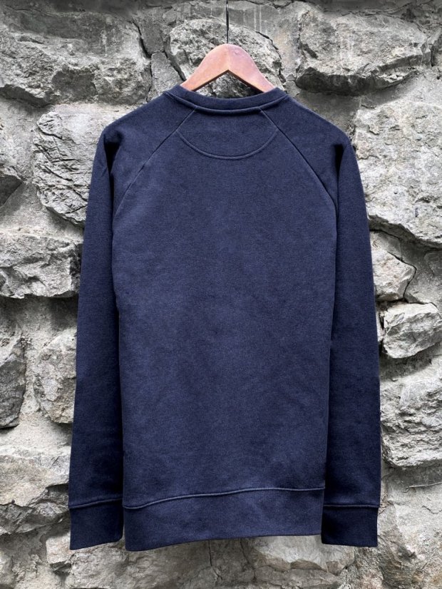 Pánská mikina bez kapuce Hit the mountains - modrá