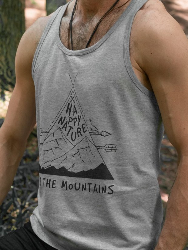 Pánské tílko Hit the mountains - šedé