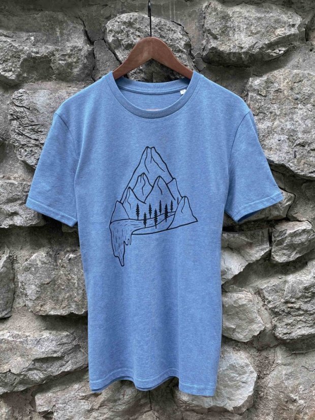 Zachraňte pánské tričko Vodopád - modré