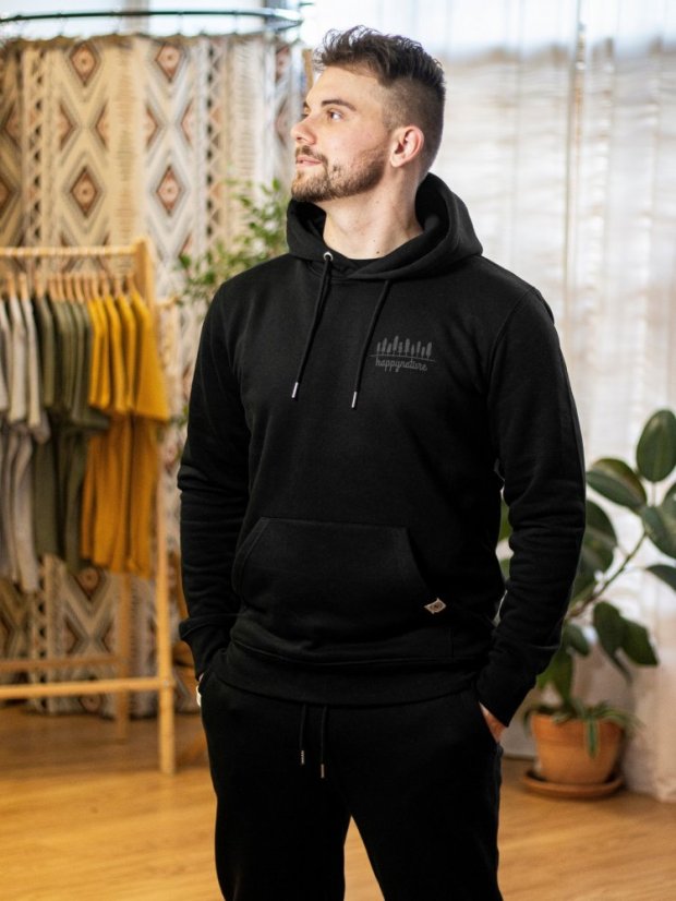 Pánská mikina 10 stromů - černá