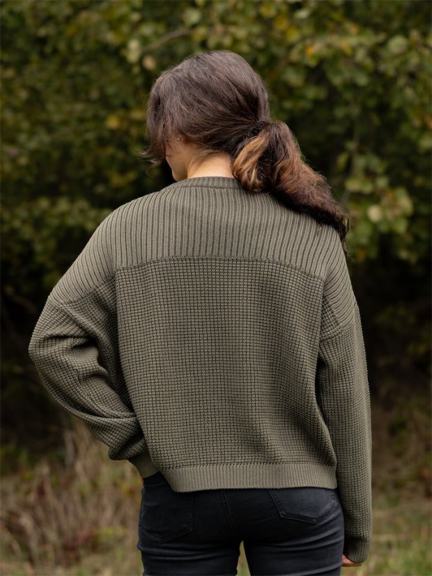 Dámský pletený svetr - zelený