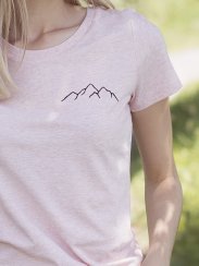 Dámské tričko hory - růžové