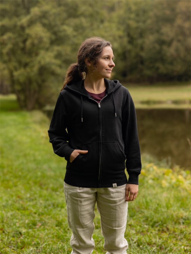 Dámská rozepínací mikina Bez Potisku - černá