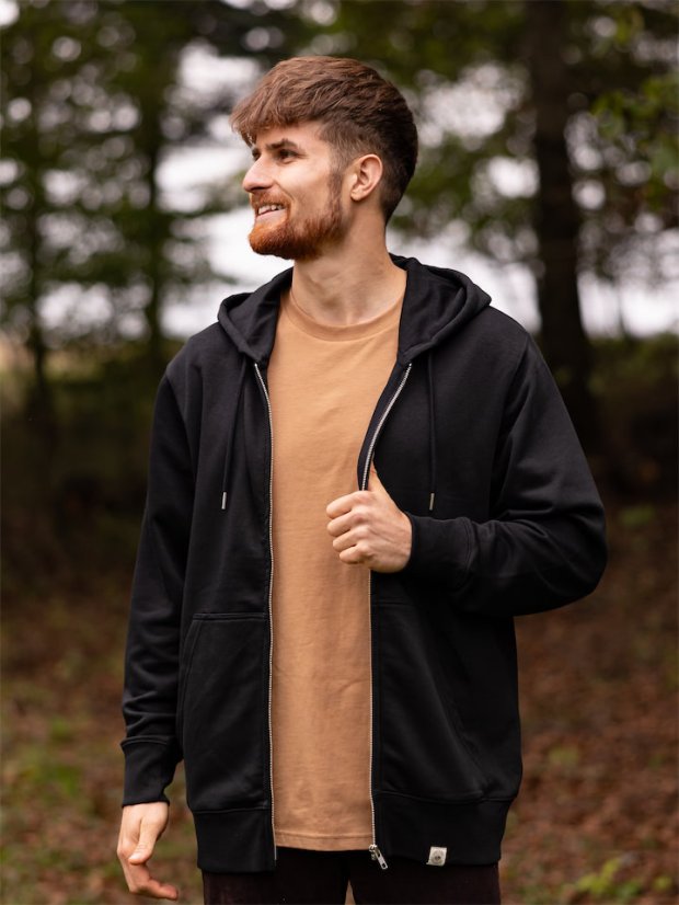 Pánská rozepínací mikina Bez Potisku - černá