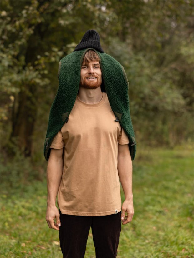 Pánské tričko Bez potisku - béžově hnědé