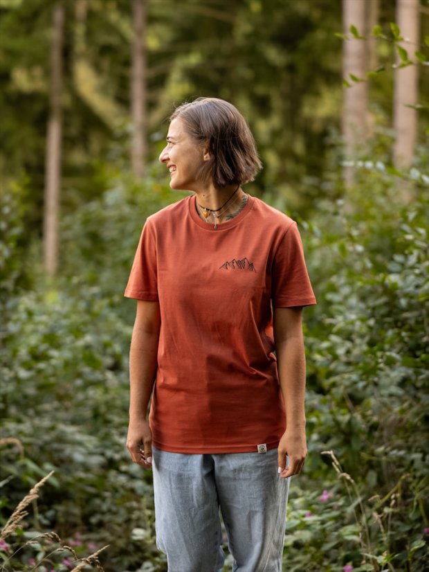 Dámské tričko Pohoří - cihlové