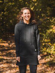 Dámské mikinošaty Bez potisku - černé