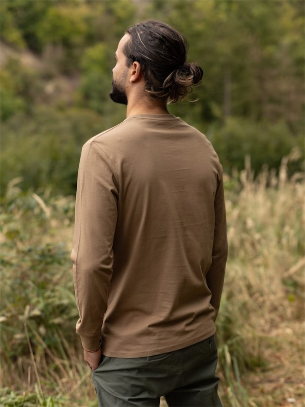 Pánské tričko s dlouhým Jezevec - hnědé