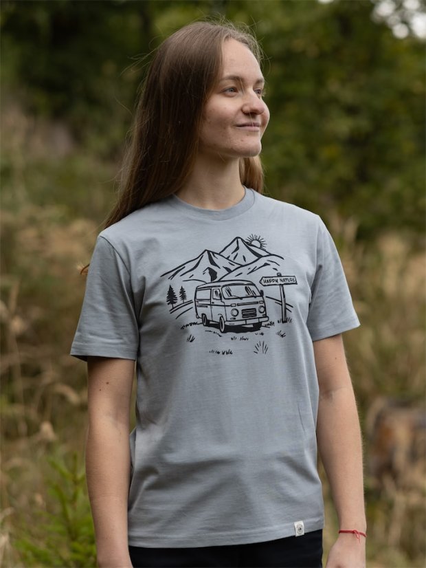 Dámské tričko Vanlife - šedomodré