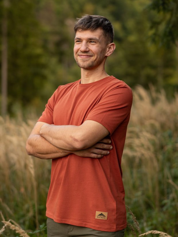 Pánské tričko Mountains - cihlové