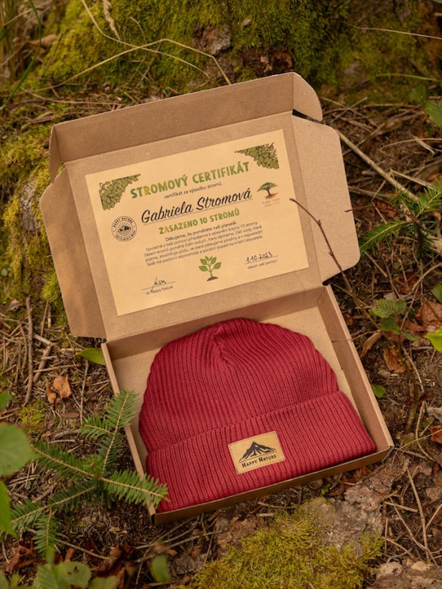 Čepice žebrovaná Mountains - malinová