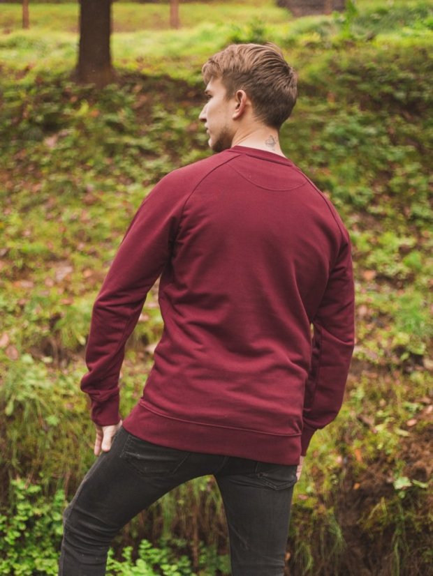 Zachraňte pánský crewneck Just hanging - vínový