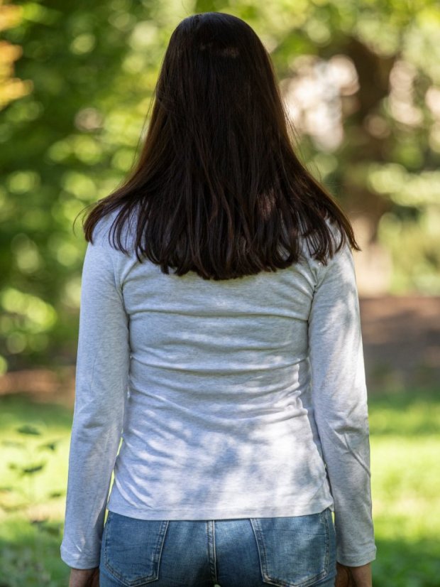 Zachraňte dámské šedé tričko Connection - dlouhý rukáv