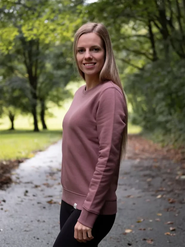 Dámská mikina bez kapuce Bez potisku - ibišková