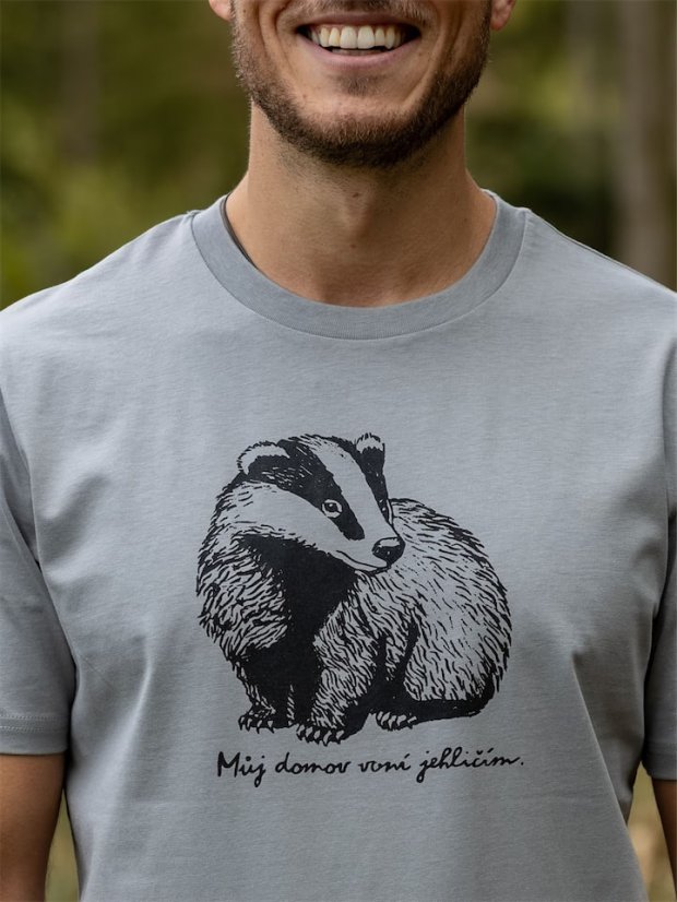 Pánské tričko Jezevec - šedomodré
