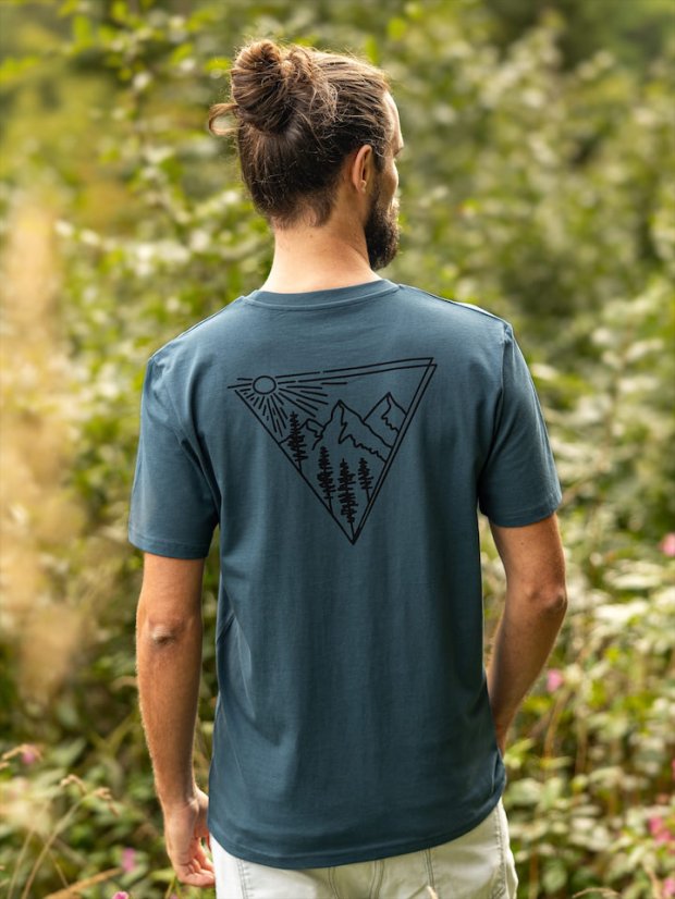 Pánské tričko Východ - modrozelené