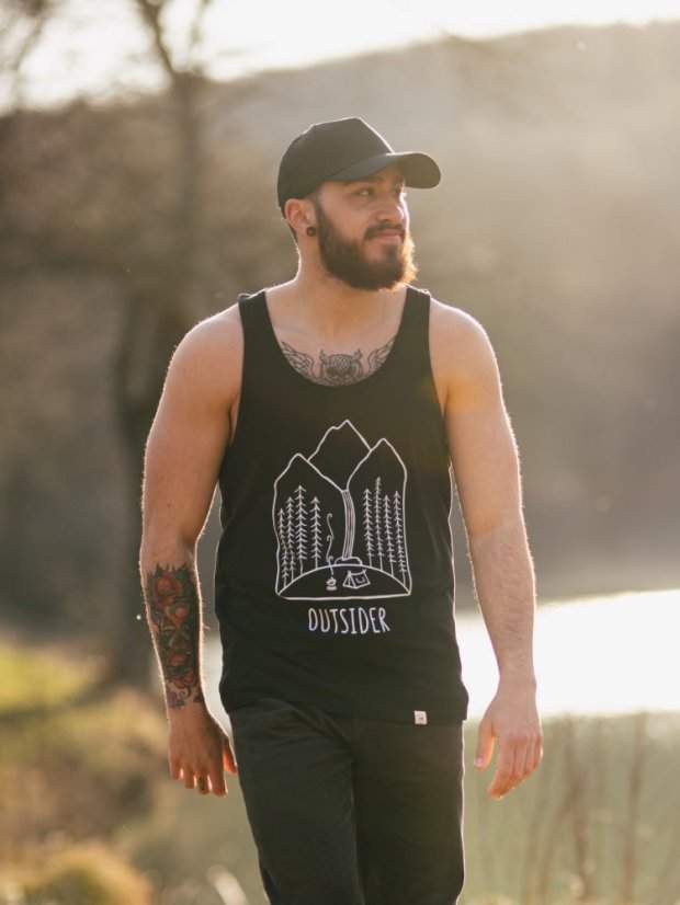 Zachraňte pánské tílko Outsider - černé